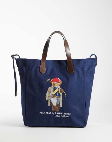Polo Ralph Lauren - Tote tas met geborduurde beer in newport marineblauw - view 1