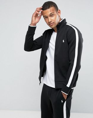 Polo Ralph Lauren Track Jacket Contrast Detail in Black | ASOS