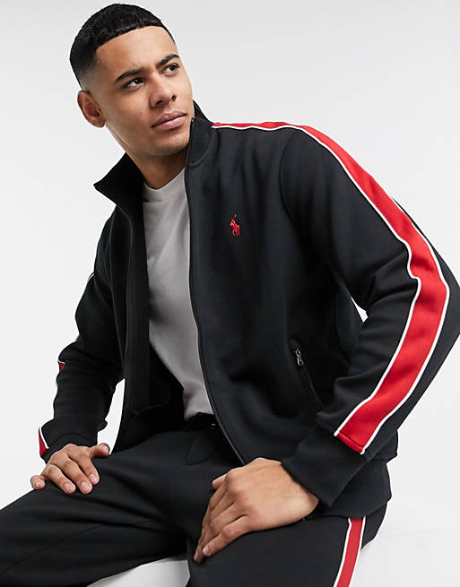 Preach Specialist Proverb Polo Ralph Lauren tracksuit in black with side stripe | ASOS