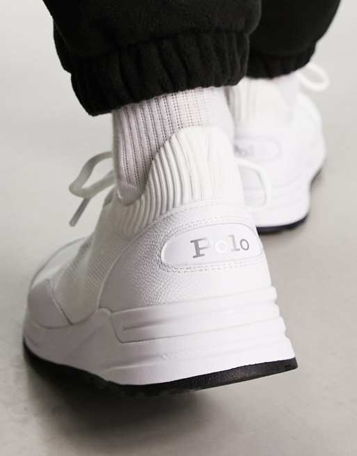 Polo Ralph Lauren trackster 200 II mesh trainer in white with logo