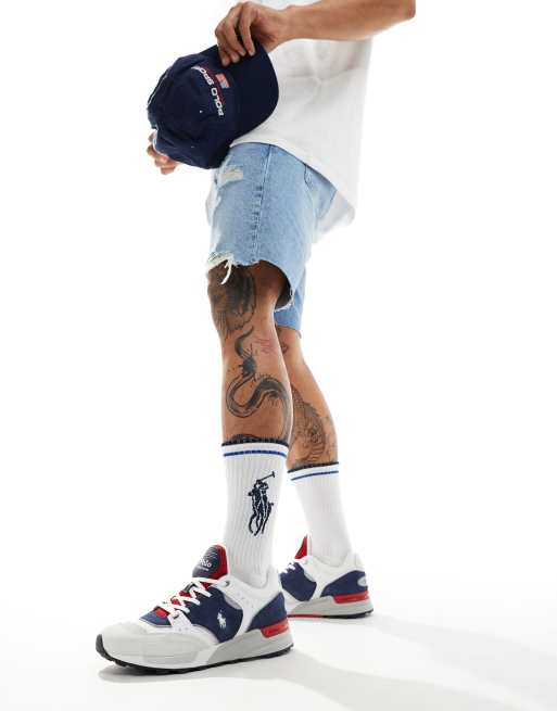 Polo Ralph Lauren Trackster 200 Sneakers blu, bianche e rosse