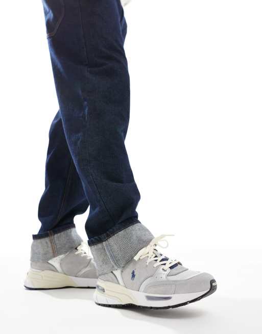 Polo Ralph Lauren Trackster 250 trainer with logo in grey, 3 of 5