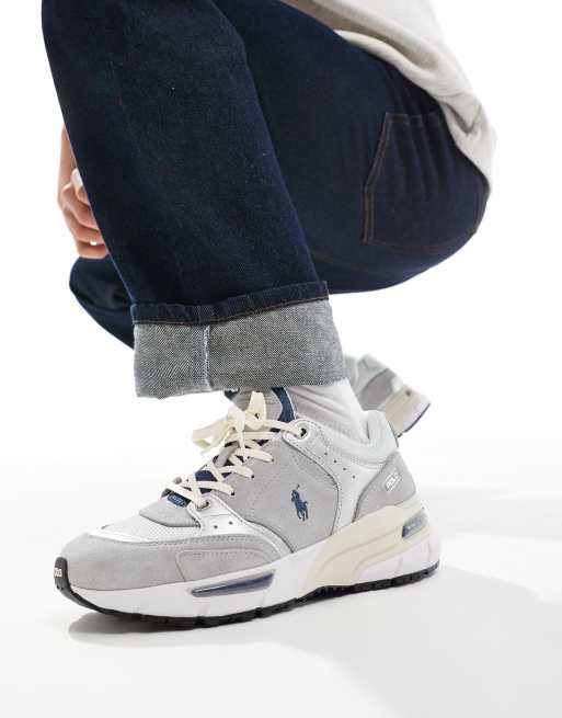 Polo Ralph Lauren Trackster 250 trainer with logo in grey, 5 of 5