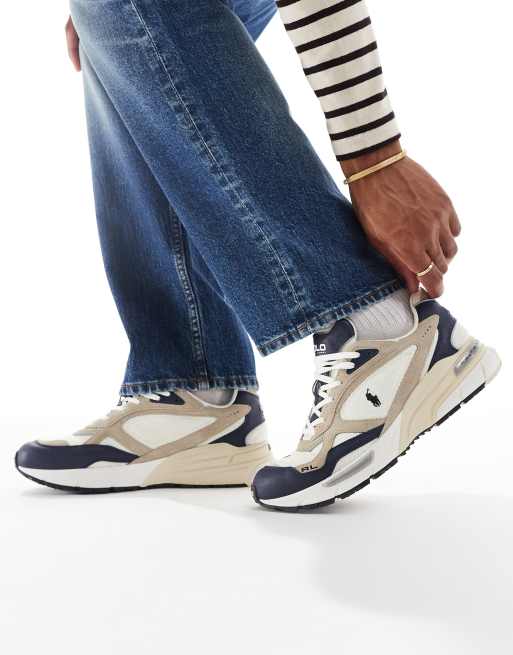 Polo Ralph Lauren - Trackster 275 - Sneakers blu navy, cuoio e bianche, 4 di 5