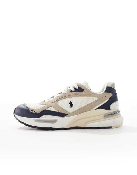 Polo Ralph Lauren - Trackster 275 - Sneakers in marineblauw, lichtbruin en wit - view 1