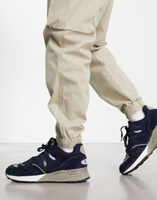Polo Ralph Lauren trackster trainer in navy with pony logo