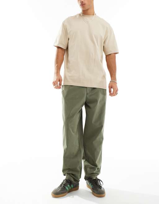 Relaxed Twill Belt Front Cargo Pants