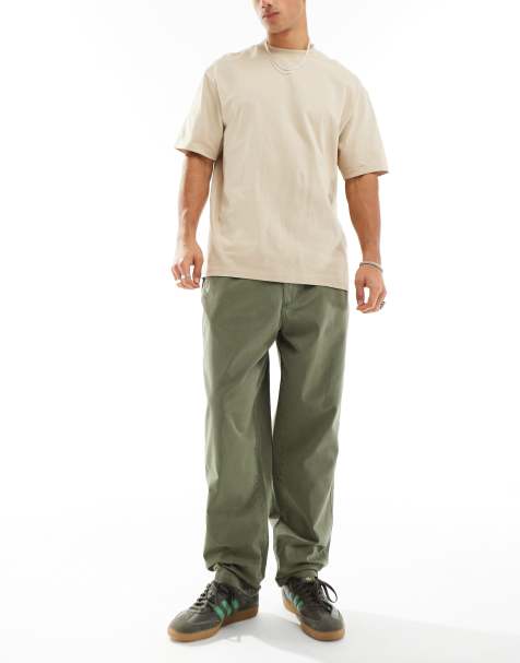 Mens Cargo Chino Combat Work Elasticated Cuff Trousers Bottom Full Joggers  Pants