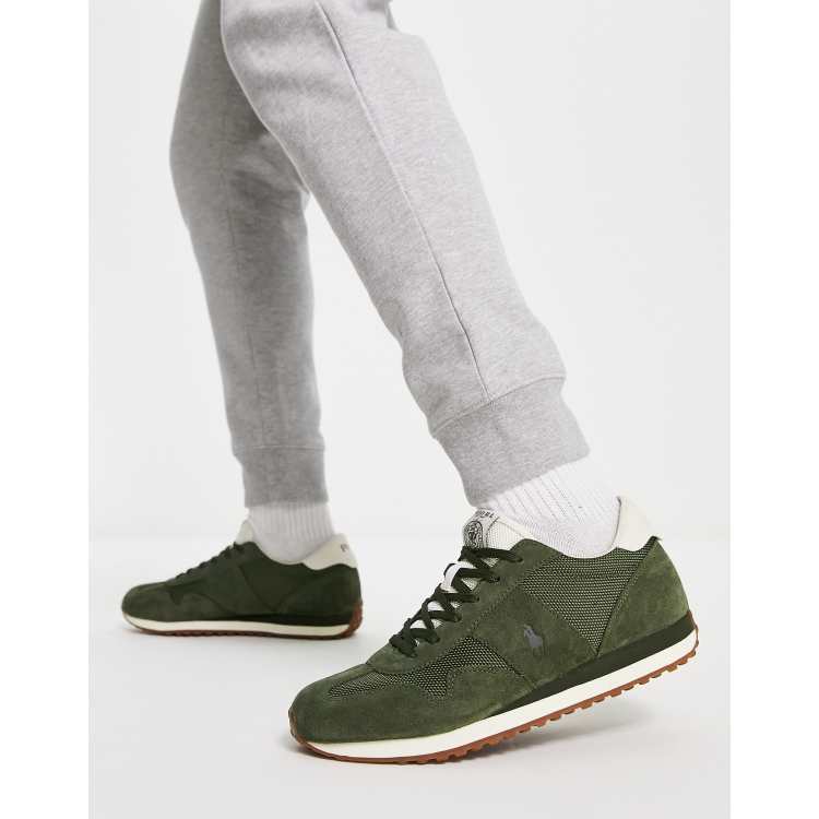 Polo Ralph Lauren train '85 sneakers in green with pony logo | ASOS