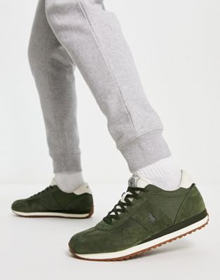 Polo Ralph Lauren train '85 trainer in green with pony logo - ASOS Price Checker