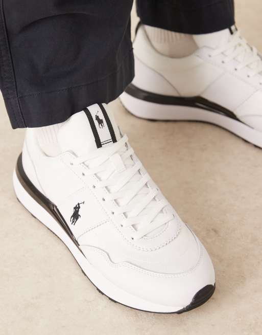 Polo Ralph Lauren - Train '89 - Baskets à détails côtelés noirs - Blanc, 4 de 5