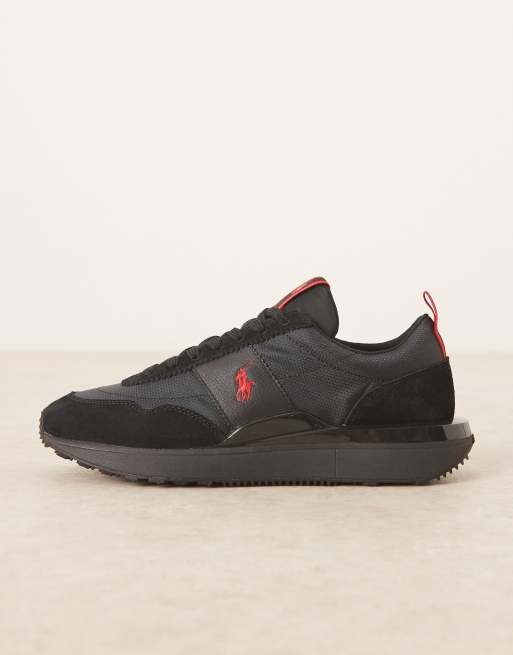 Polo Ralph Lauren - Train '89 - Baskets avec détails côtelés rouges - Noir, 2 de 5