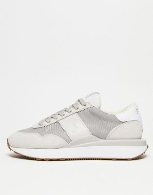 Polo Ralph Lauren train '89 trainer in grey with pony logo - ASOS Price Checker