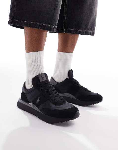Polo Ralph Lauren - Train '89 - Baskets avec logo joueur de polo - Noir et gris - view 1