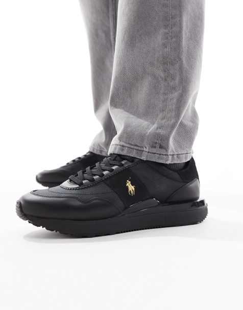 Polo Ralph Lauren – Train 89 – Czarne buty sportowe ze złotym logo Polo - view 1