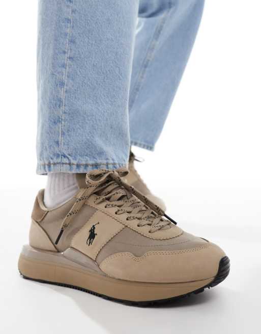 Polo Ralph Lauren - Train 89 - Lysebrune sneakers med logo