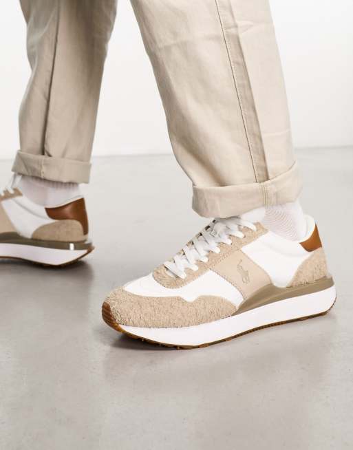 Polo Ralph Lauren - Train '89 - Sneakers color bianco e crema con logo del pony