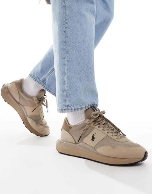 Polo Ralph Lauren - Train '89 - Sneakers color cuoio con logo, 3 di 5