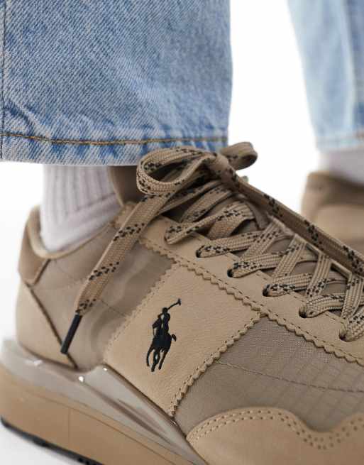 Polo Ralph Lauren - Train '89 - Sneakers color cuoio con logo, 4 di 5