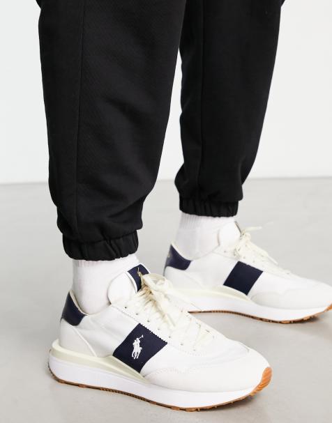 Polo Ralph Lauren - Train '89 - Sneakers in crème/marineblauw met ponylogo - view 1
