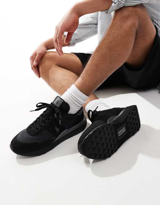 Polo Ralph Lauren - Train '89 - Sneakers in zwart en grijs met pony-logo