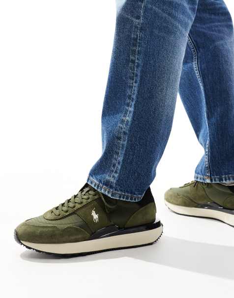 Polo Ralph Lauren - Train '89 - Sneakers verde oliva con logo del pony - view 1