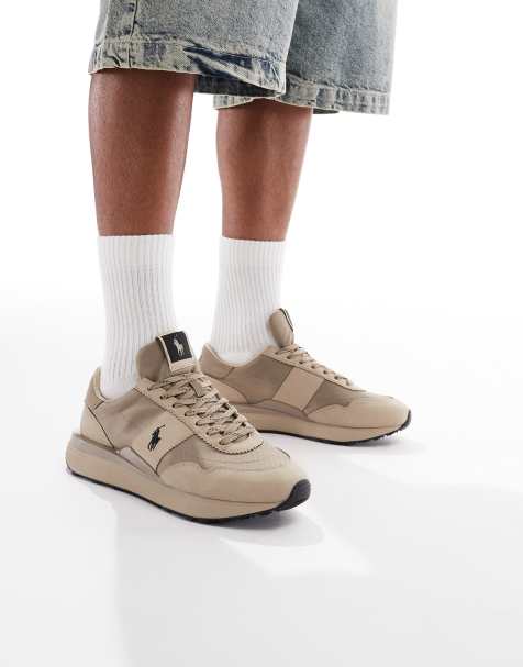 Polo Ralph Lauren Train 89 sneakers with logo in tan - view 1