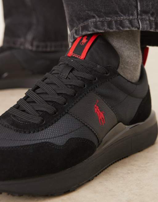 Polo Ralph Lauren - Train '89 - Sorte sneakers med røde detaljer, 4 af 5