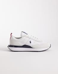 Polo Ralph Lauren Train 89 suede sneaker in white and navy