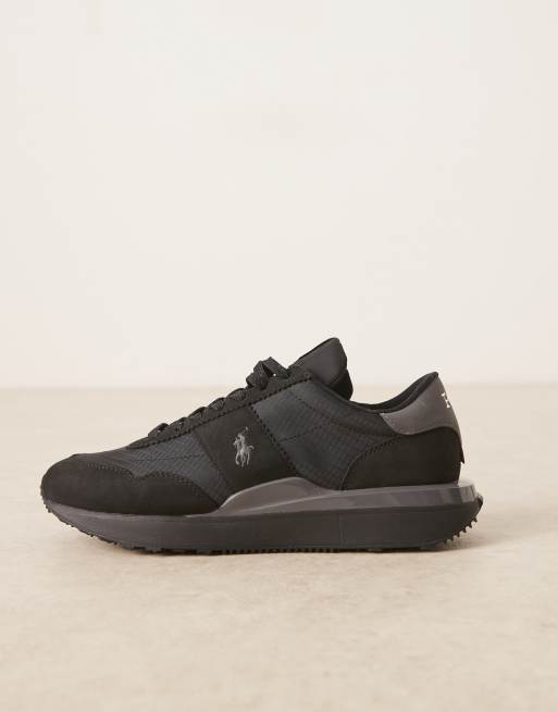 Polo Ralph Lauren train '89 trainer in black & grey with pony logo, 2 of 5