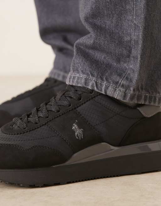 Polo Ralph Lauren train '89 trainer in black & grey with pony logo, 3 of 5