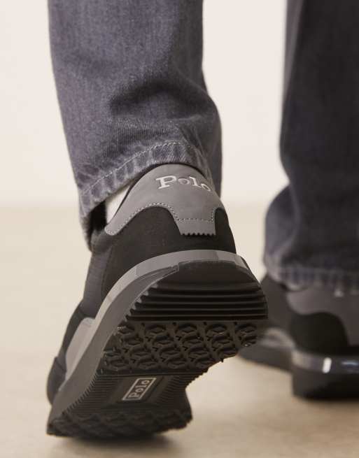 Polo Ralph Lauren train '89 trainer in black & grey with pony logo, 4 of 5