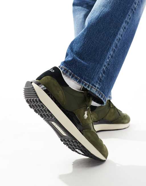 Polo Ralph Lauren train '89 trainer in olive with pony logo, 3 of 5