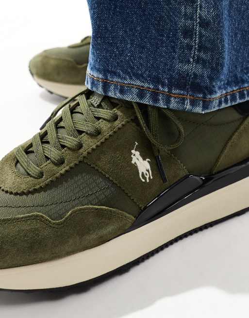 Polo Ralph Lauren train '89 trainer in olive with pony logo, 4 of 5