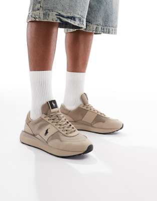 Polo Ralph Lauren Train 89 trainer with logo in tan - view 1