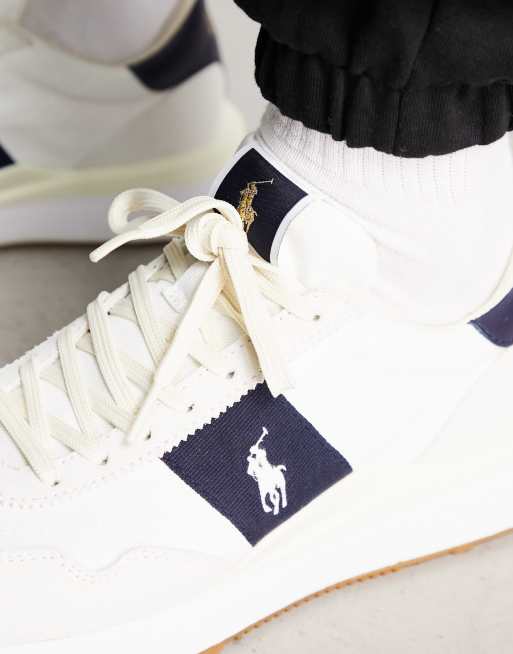 Polo Ralph Lauren train '89 trainers in cream/navy with pony logo, 2 of 4