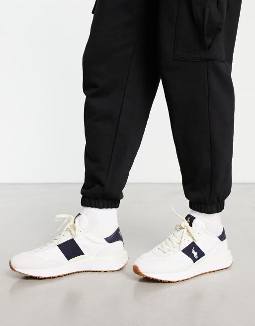 Polo Ralph Lauren train '89 trainers in cream/navy with pony logo, 4 of 4