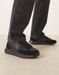 Polo Ralph Lauren Train '89 trainers with red rib detail in black