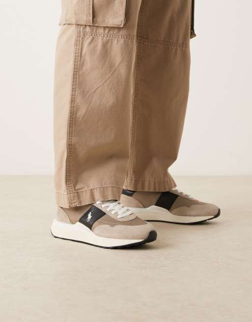 Polo Ralph Lauren Train 89 with polo logo in beige, 4 of 5