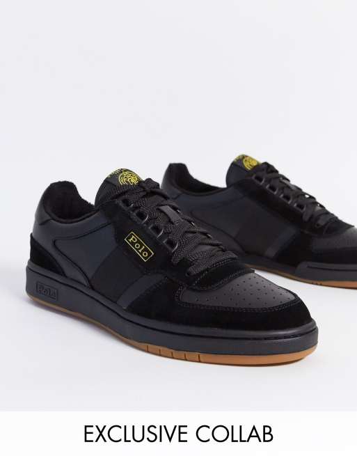 Black and store gold trainers mens