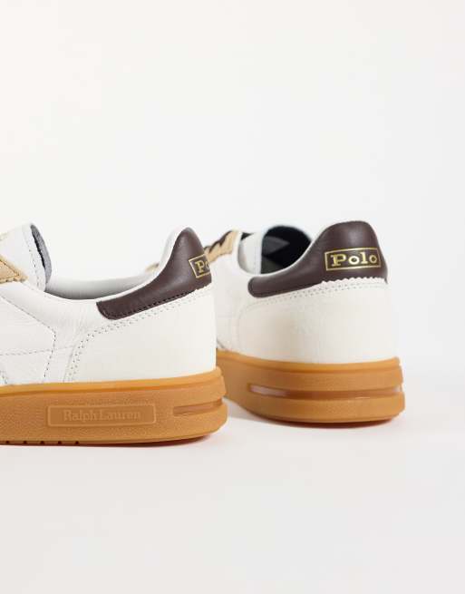 Polo Ralph Lauren trainers in cream, 4 of 5