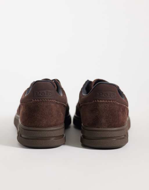 Polo Ralph Lauren trainers in dark brown, 4 of 5