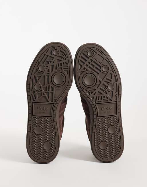 Polo Ralph Lauren trainers in dark brown, 5 of 5