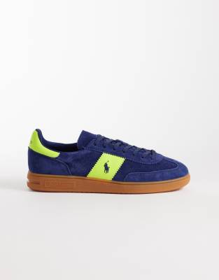 Polo Ralph Lauren Men's Yellow Trainers In Navy And