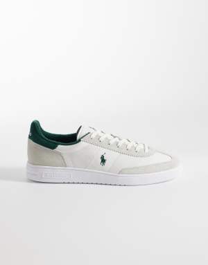 Polo Ralph Lauren trainers in white and dark green