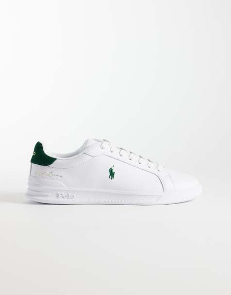 Polo Ralph Lauren trainers in white and dark green - view 1