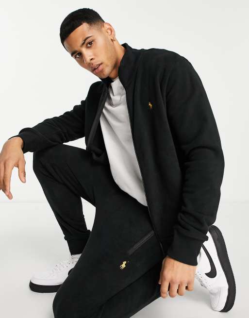Polo Ralph Lauren - Trainingsjack met rits en goudkleurige iconisch logo in zwart