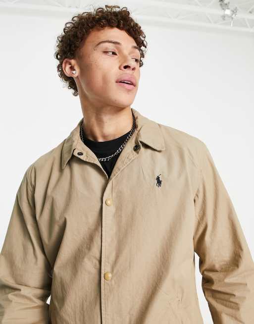 Polo Ralph Lauren – Trainingsjacke in Luxus-Hellbraun mit Polospielerlogo, 3 von 4