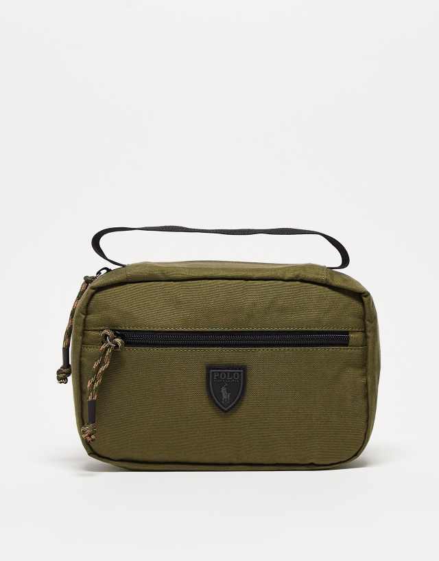 Polo Ralph Lauren travel washbag in olive with logo