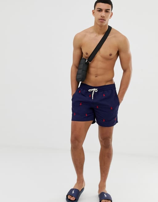 Polo Ralph Lauren Traveler all over player logo swim shorts in